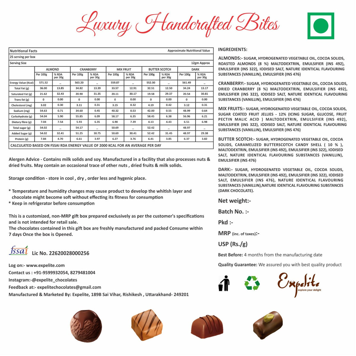 Expelite Diwali Gourmet Gift Hamper with Dry Fruits & Chocolates