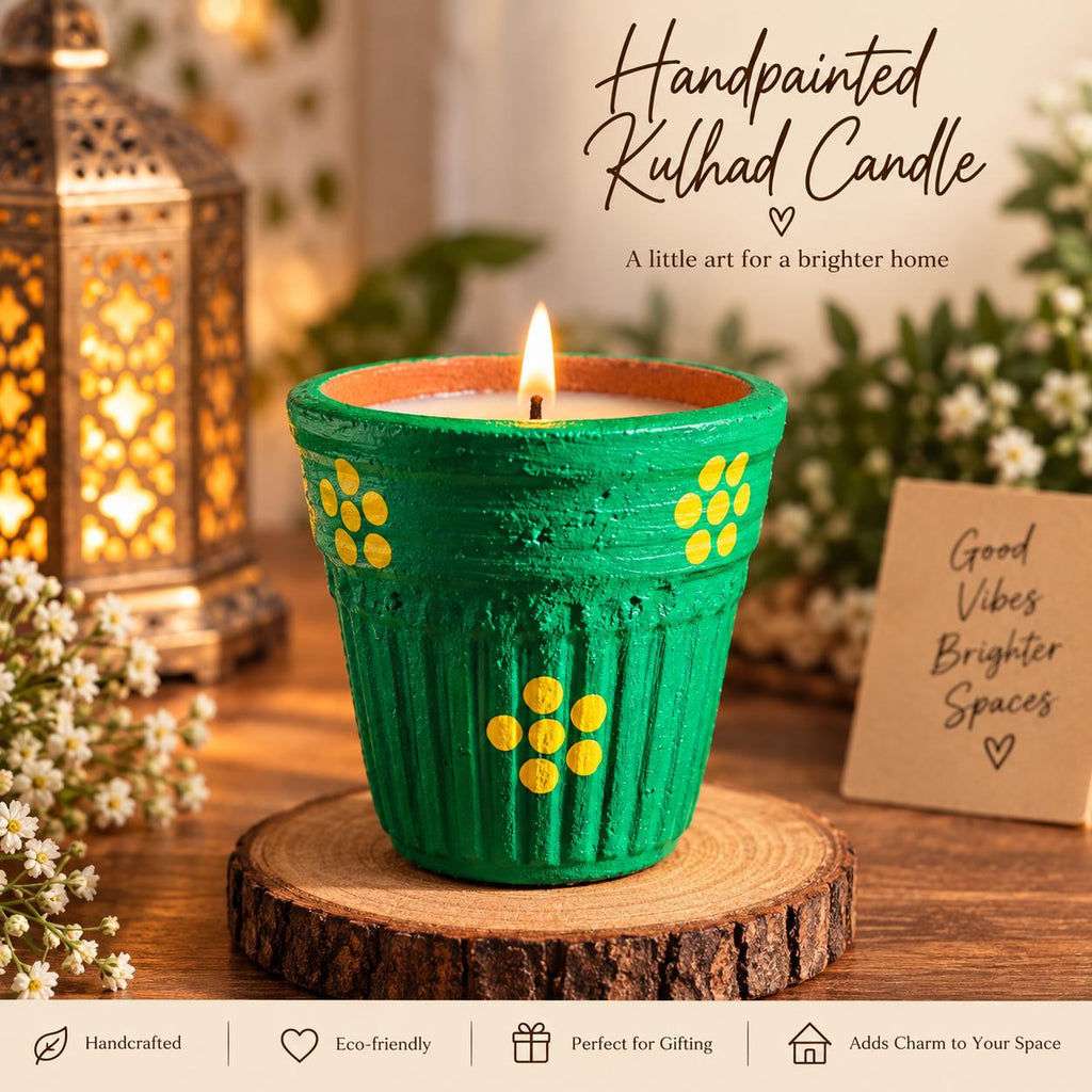 Handpainted Kulhad Candle Gift Box – Diwali Hamper
