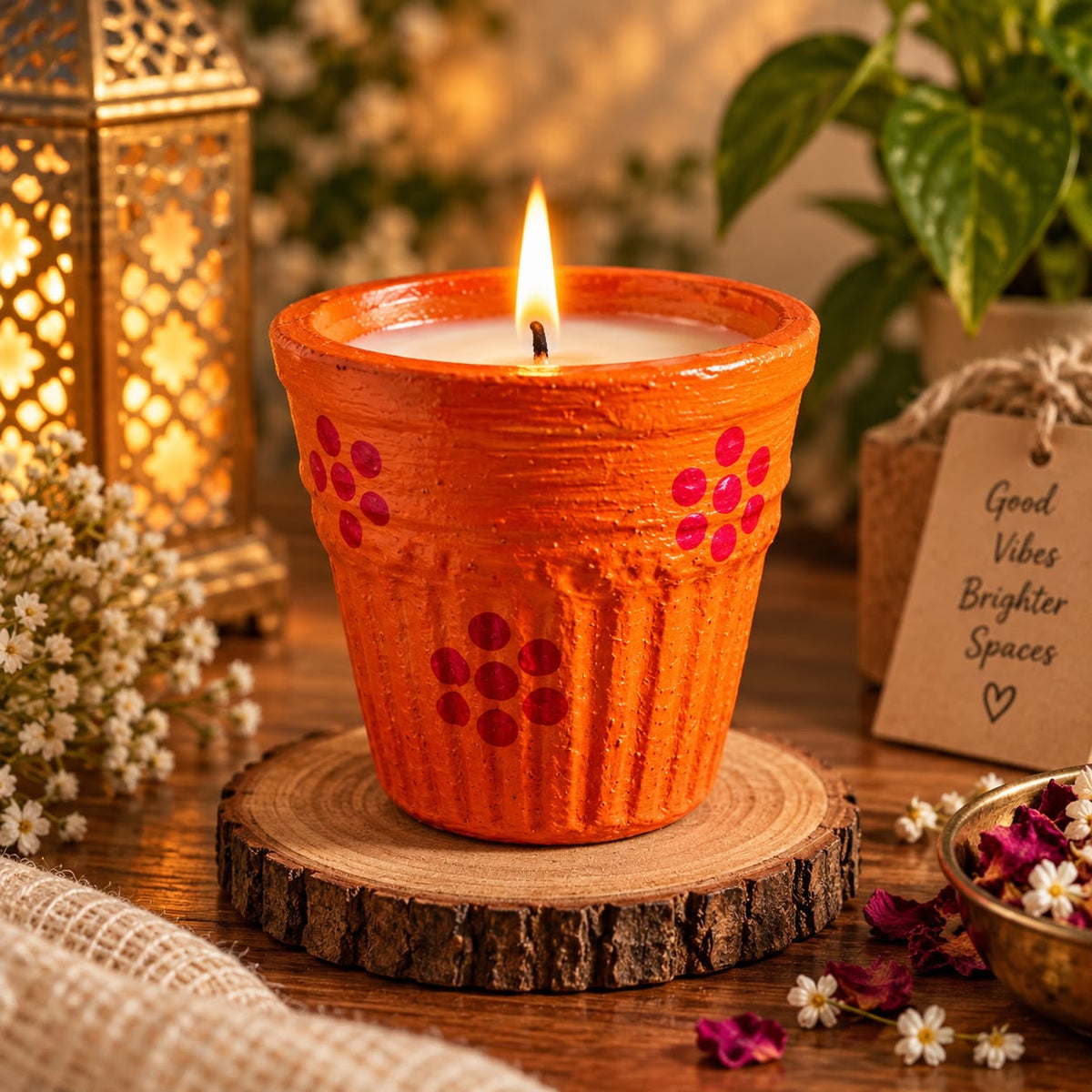 Handpainted Kulhad Candle Gift Box – Diwali Hamper