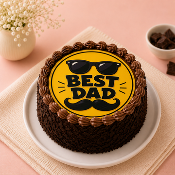 Best Dad Mustaches Truffle Bento Poster Cake (300 Gm)