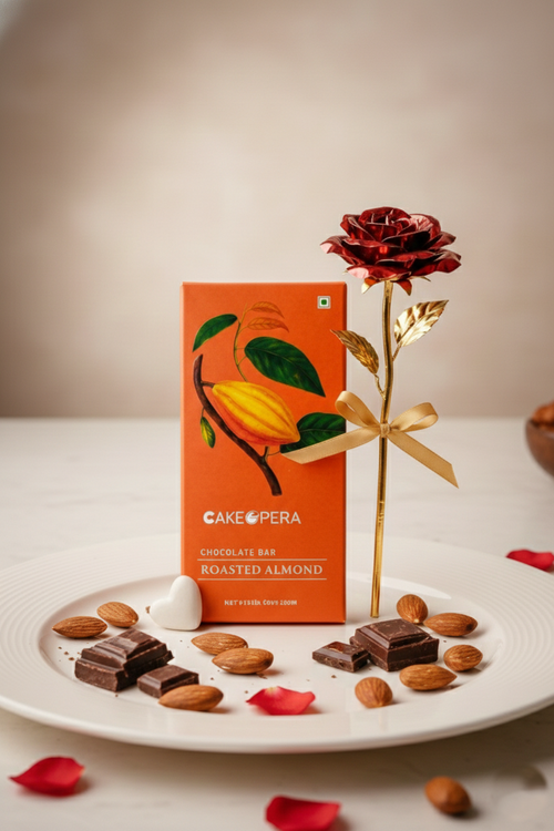 Almond Chocolate & Red Rose Combo