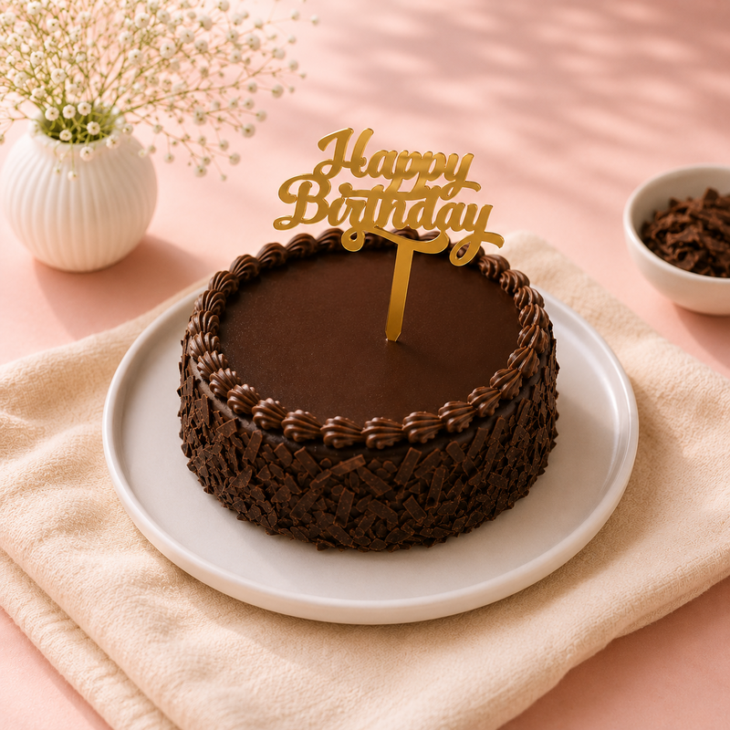 Birthday Belgian Chocolate Cake (500 Gm)