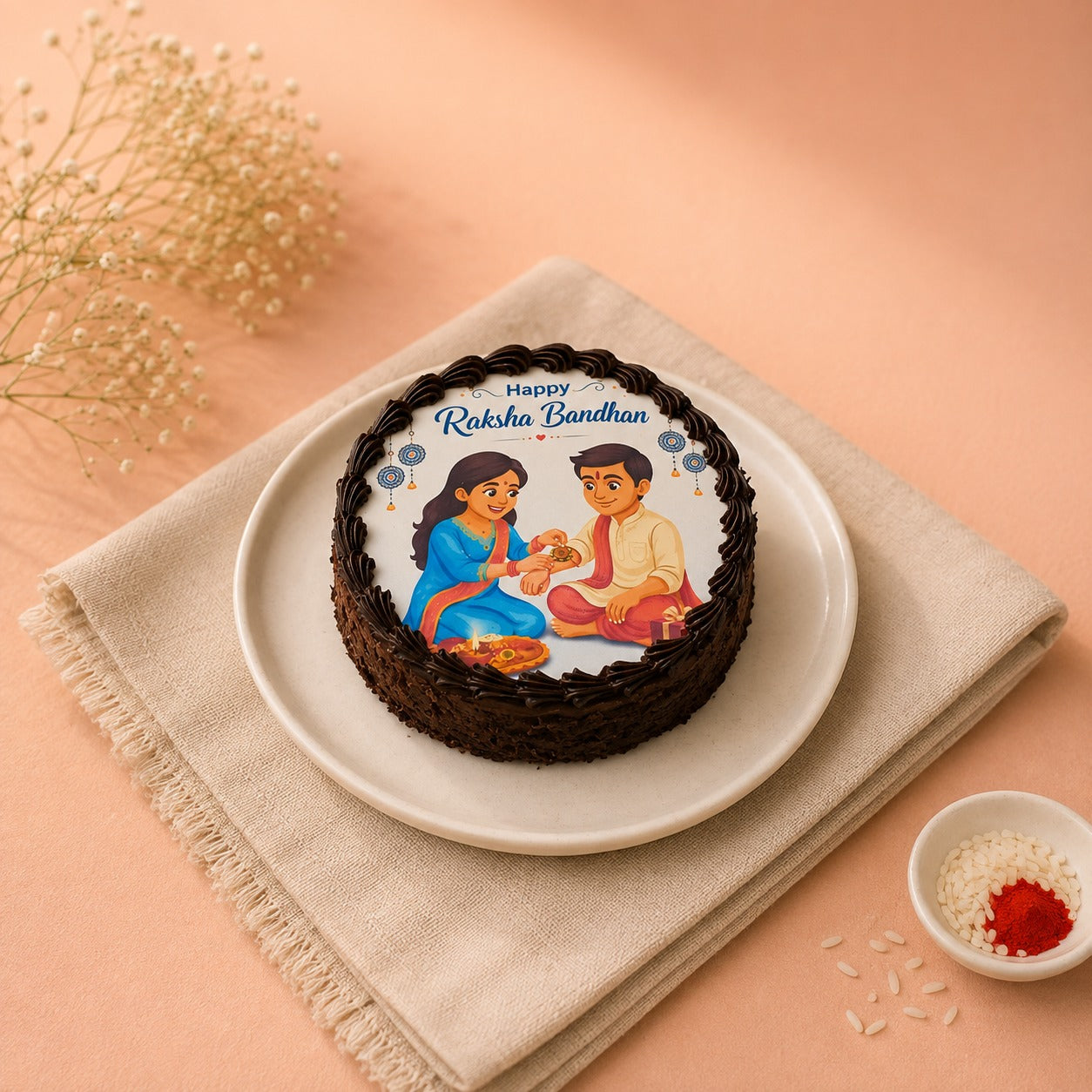 Happy Rakhi Truffle Poster Cake (500 Gm)